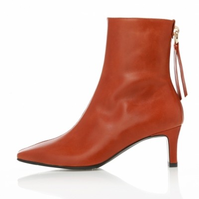Square Toe Point Ankle Boots MD20FW1070-Tan Brown