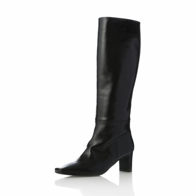 Square Toe Long Boots MD20FW1075-Black