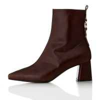 Ring Point Block Hill Ankle Boots- MD1088b Brown