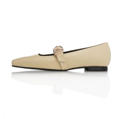 Mary Jane Flat  - MD1092f Butter