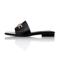 Metal Point Slider Sandals- MD1102s  Black