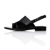 Cutout Slingback Flat Sandals-MD1100s Black